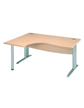 Mesa oficina 160 haya ala izquierda patas metal aluminio