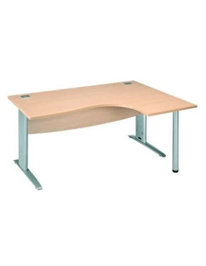 Mesa oficina 160 haya ala derecha patas metal aluminio