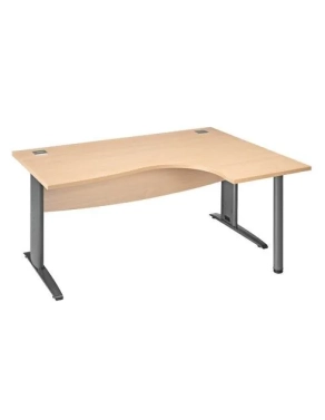 Mesa oficina 160 haya ala derecha patas metal antracita