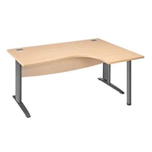 Mesa oficina 160 haya ala derecha patas metal antracita