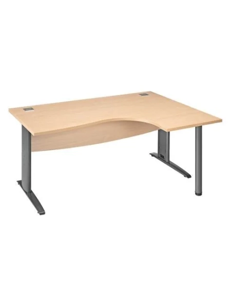 Mesa oficina 160 haya ala derecha patas metal antracita