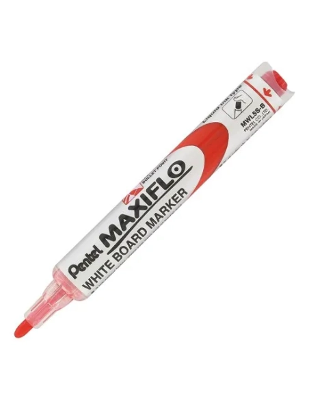 Rotulador pizarra pentel maxiflo rojo