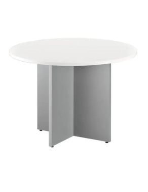 Mesa redonda 100 cm blanca patas en cruz blancas