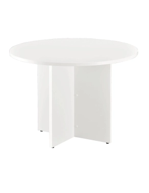 Mesa redonda 100 cm blanca patas en cruz blancas