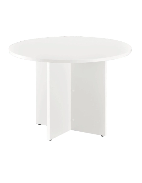 Mesa redonda 100 cm blanca patas en cruz blancas