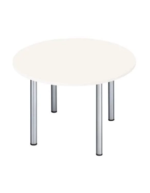 Mesa redonda 120 haya 4 patas tubo metálico color aluminio