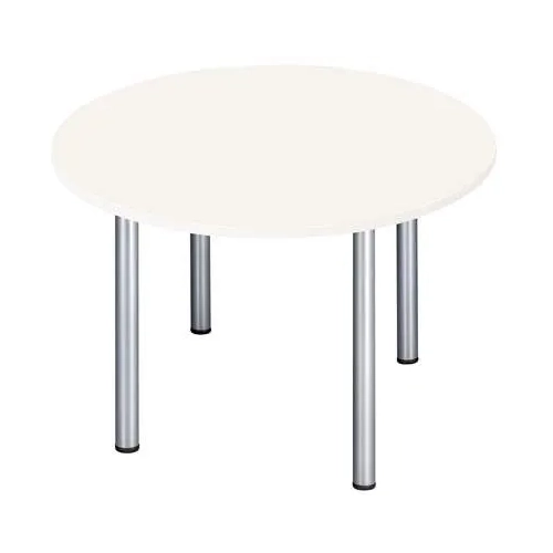 Mesa redonda 120 haya 4 patas tubo metálico color aluminio