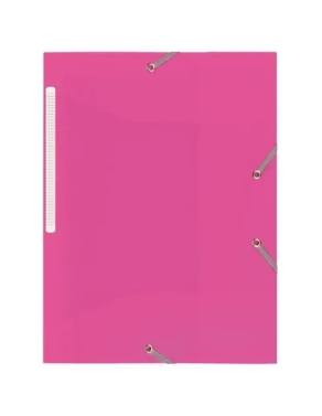 Carpeta polipropileno con gomas 3 solapas  rosa