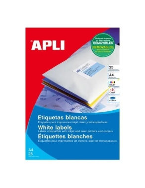 Caja 100 etiquetas removibles Apli 36,8x23,8mm