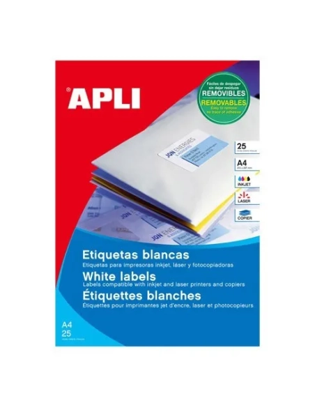 Caja 100 etiquetas removibles Apli 64,6x33,8mm