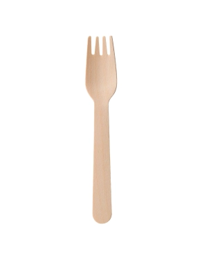 Tenedor biodegradable desechable madera 100 unds