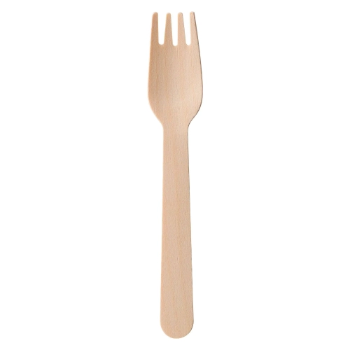 Tenedor biodegradable desechable madera 100 unds