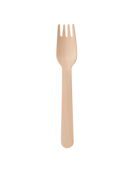 Tenedor biodegradable desechable madera 100 unds