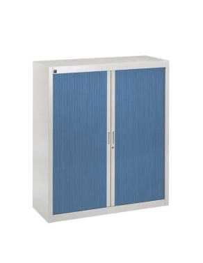 Armario metalico gris persiana azul 135x120
