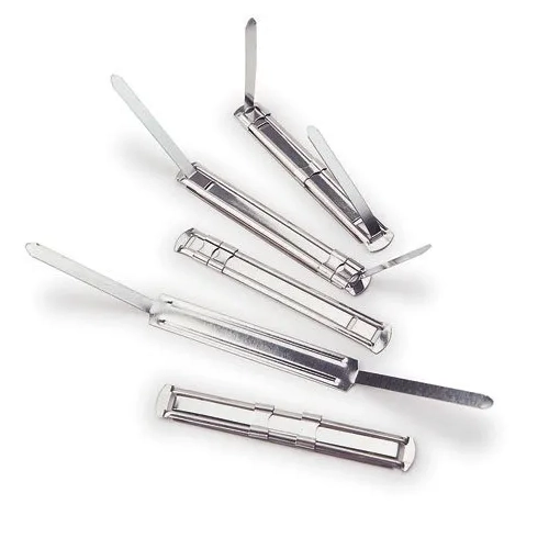 Caja 50 fasteners acero inoxidable dorado