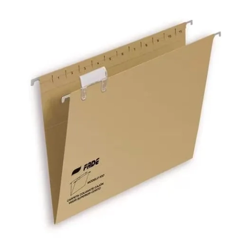 Caja 50 carpetas colgantes folio prologado Kraf visor superior