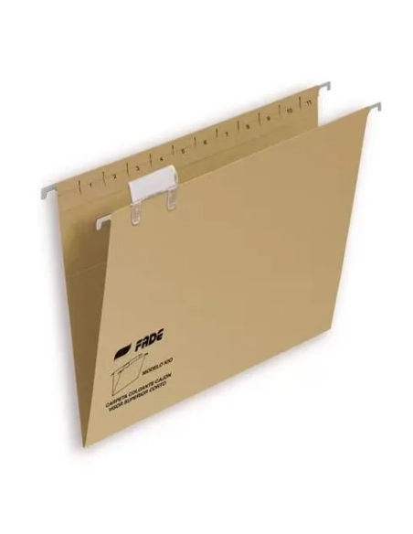 Caja 50 carpetas colgantes folio prologado Kraf visor superior