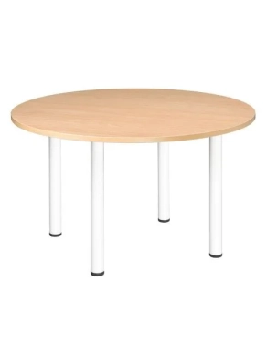 Mesa redonda 120 haya 4 patas tubo metálico color b lancas