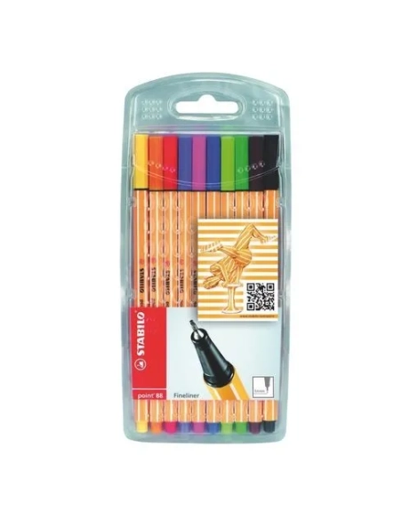 Blister 10 rotuladores Stabilo Point 88 surtidos