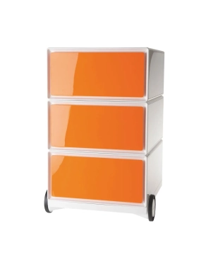 Cajonera con ruedas EasyBox ABS 3 cajones naranja