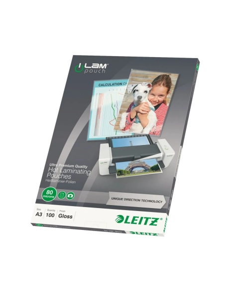 Caja carteras de plastificar A3 80 mc Leitz ILAM