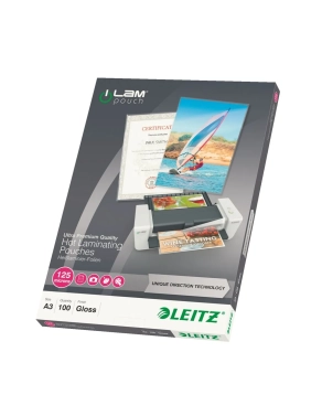 Caja carteras de plastificar A3 125 mc Leitz ILAM