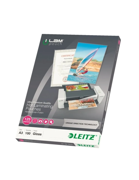 Caja carteras de plastificar A3 125 mc Leitz ILAM