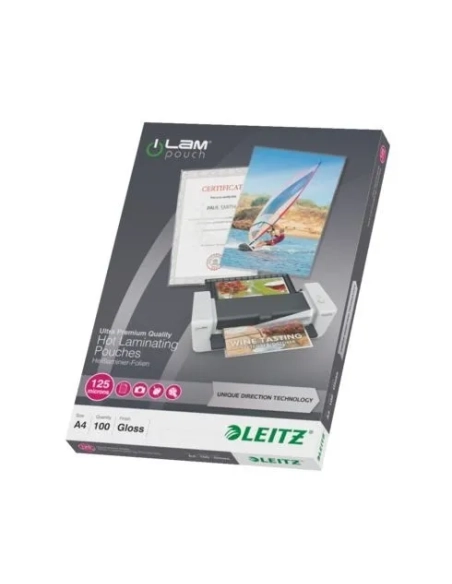 Caja carteras de plastificar A4 125mc Leitz ILAM