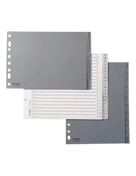 Juego 20 separadores A-Z 8 anillas cuarto apaisado