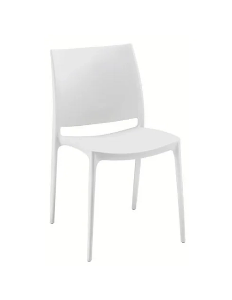 Silla fija Elya 4 patas polipropileno blanca