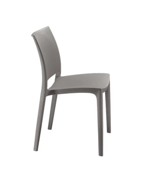 Silla fija Elya 4 patas polipropileno gris