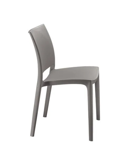 Silla fija Elya 4 patas polipropileno gris