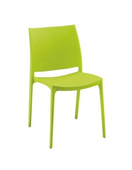 Silla fija Elya 4 patas polipropileno verde manzana