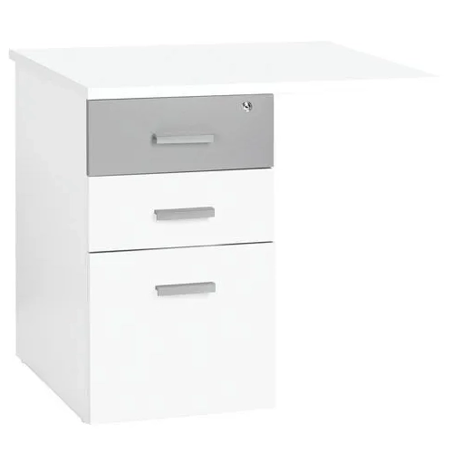 Ala mesa cajonera intuitiv blanco-aluminio