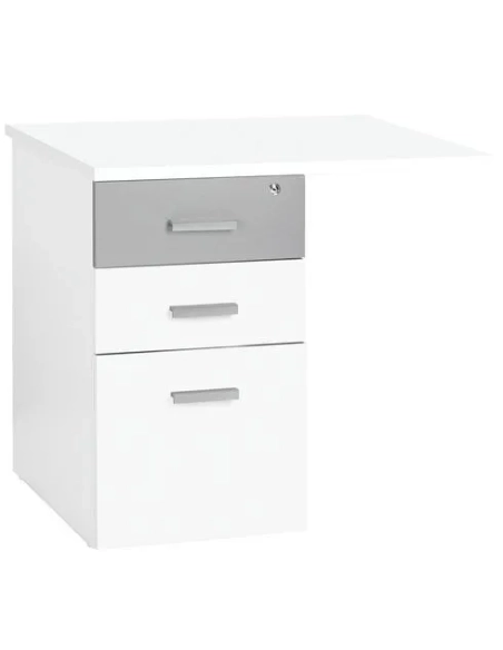 Ala mesa cajonera intuitiv blanco-aluminio