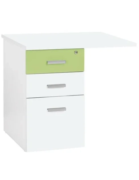 Ala mesa cajonera intuitiv blanco-verde