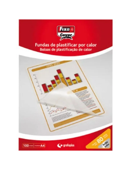 Caja100 fundas plastificar A4 80 micras