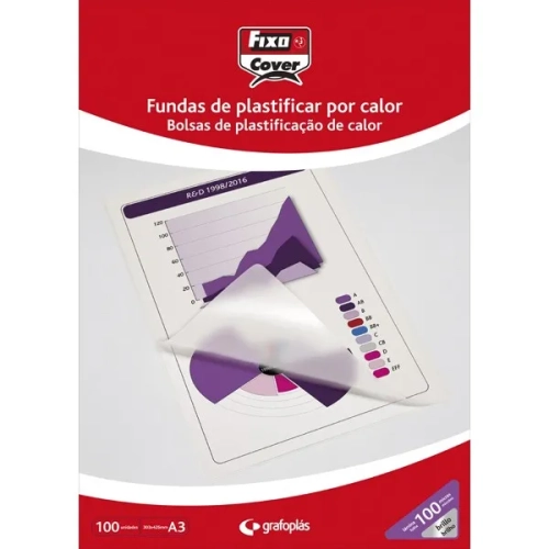 Caja 100 fundas plastificar A3 125 micras