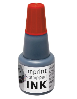 Frasco de tinta para almohadillas de sellar roja