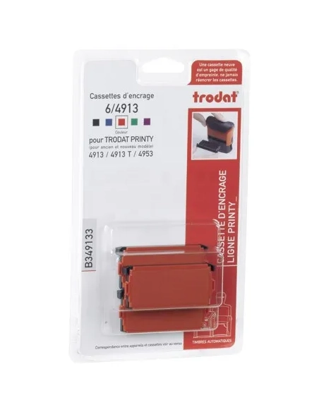 Blister 3 almohadillas 4913 tinta roja Trodat