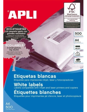 Etiquetas autoadhesivas Apli 105x40 blancas