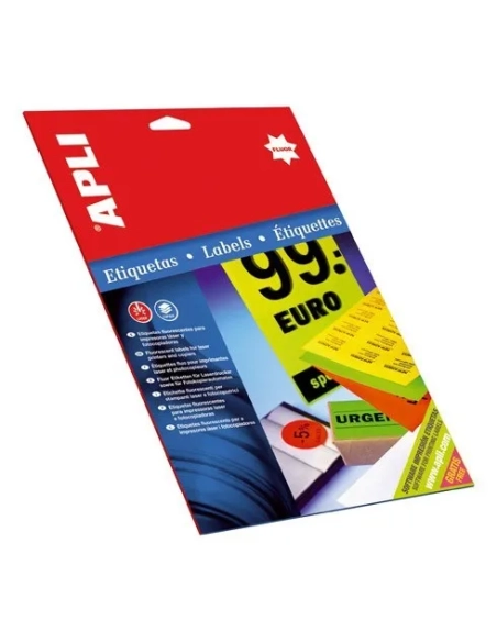 480 etiquetas autoadhesivas fluo 64x33,9 naranja