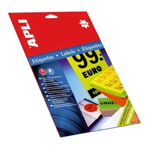 20 etiqueta autoadhesivas fluor 210x297 naranja