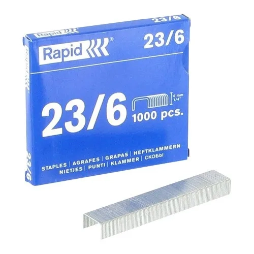 Caja 1000 grapas 23/6 galvanizadas Rapid
