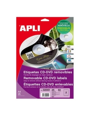 50 etiqueta autoadhesivas CD Apli