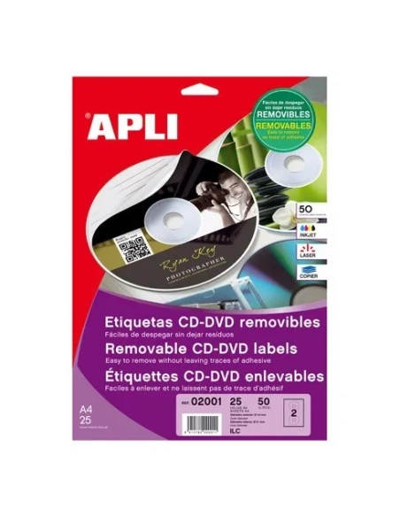 50 etiqueta autoadhesivas CD Apli
