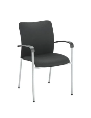 Silla visitante 4 patas con brazos Siracusa  negra