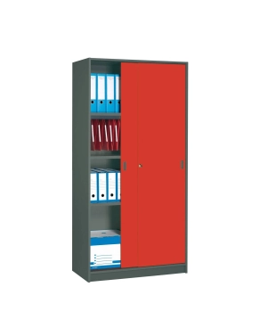 Armario madera 180x90 cm antracita puerta corredera cerezo