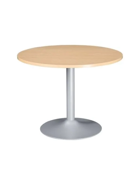 Mesa redonda 100 haya pata metálica columna color aluminio
