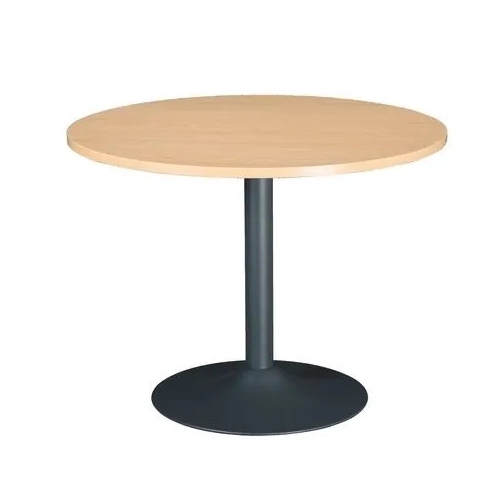 Mesa redonda 100 haya pata metálica columna color antracita